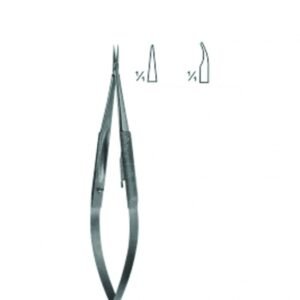 Micro Needle Holder With Round Handles and Bayonet - Shaped