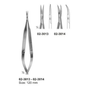 Micro Scissors, "Spring Type" Flat Handles and Cross- Serration