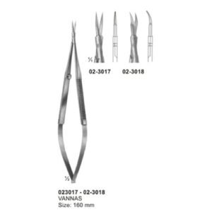 Micro Scissors, "Spring Type" Flat Handles and Cross- Serration