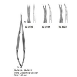 Micro Scissors, "Spring Type" Flat Handles and Cross- Serration